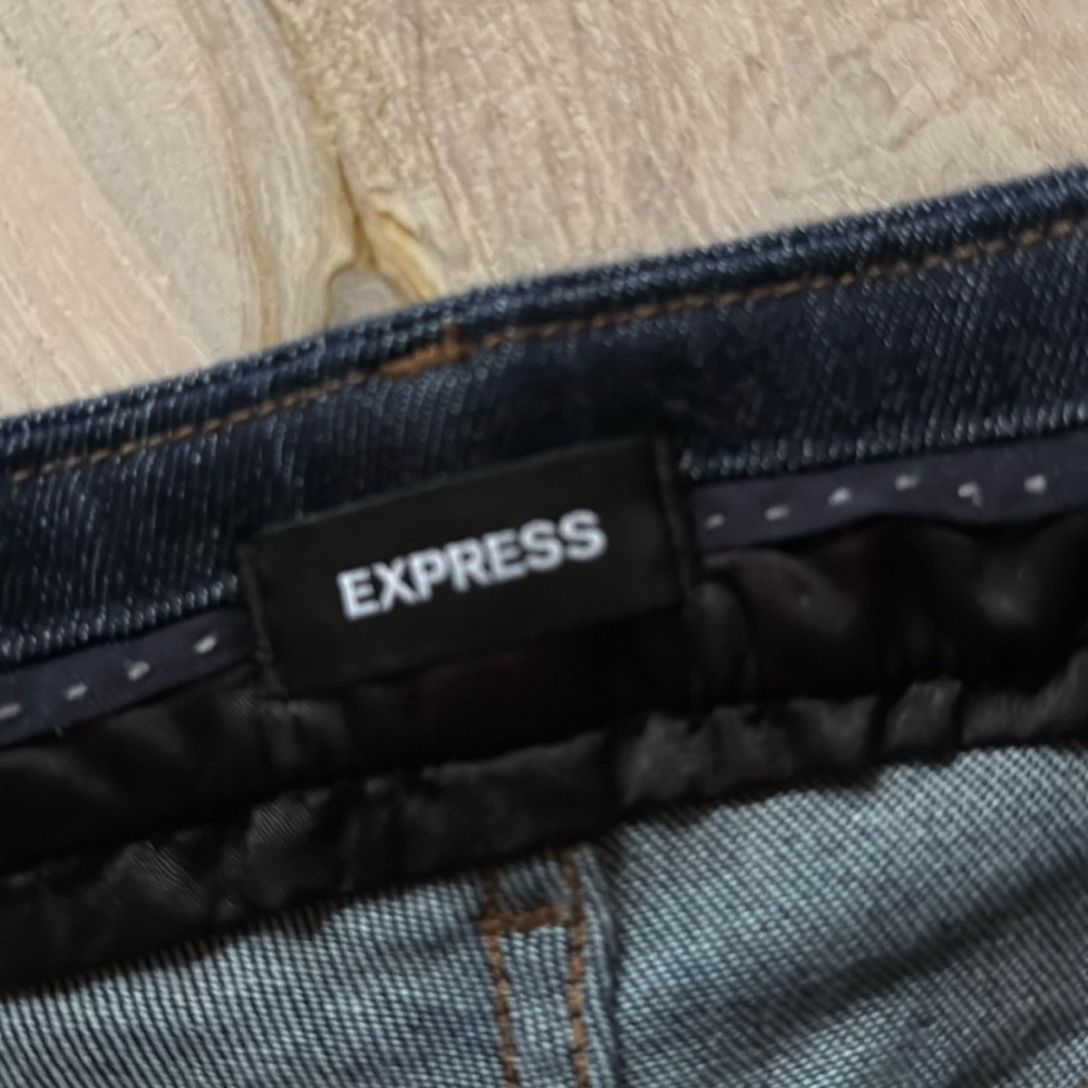 Express dark wash straight jeans